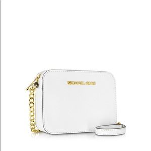 White Michael Kors leather crossbody bag